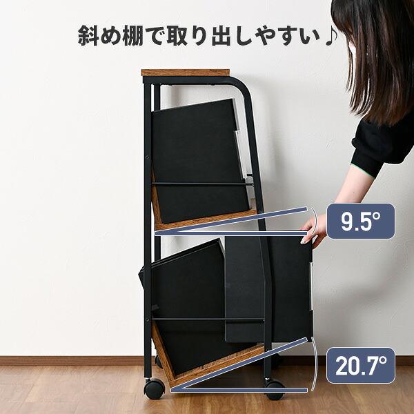 山善（YAMAZEN） ファイルワゴン サイドワゴン 2段 上棚付き