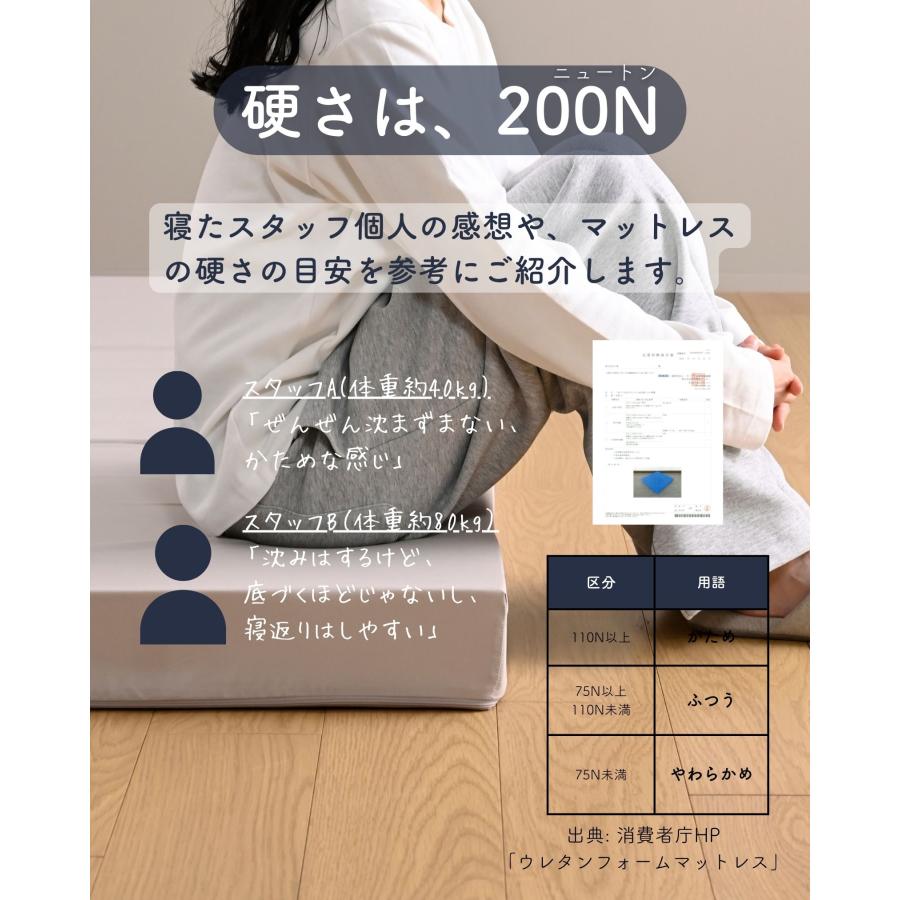 山善（YAMAZEN） マットレス 高反発 ダブル 3つ折り 厚さ10cm かため