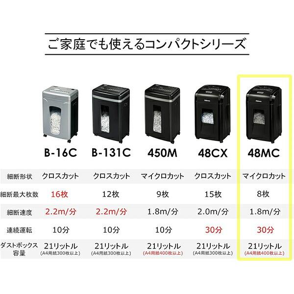 Fellowes（フェローズ） シュレッダー 48MC 家庭用 電動 8枚細断