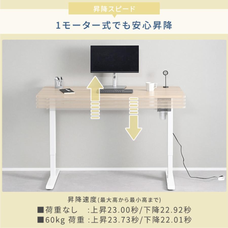 山善（YAMAZEN） 電動 昇降デスク 幅140 奥行60 高さ71-116cm メモリー