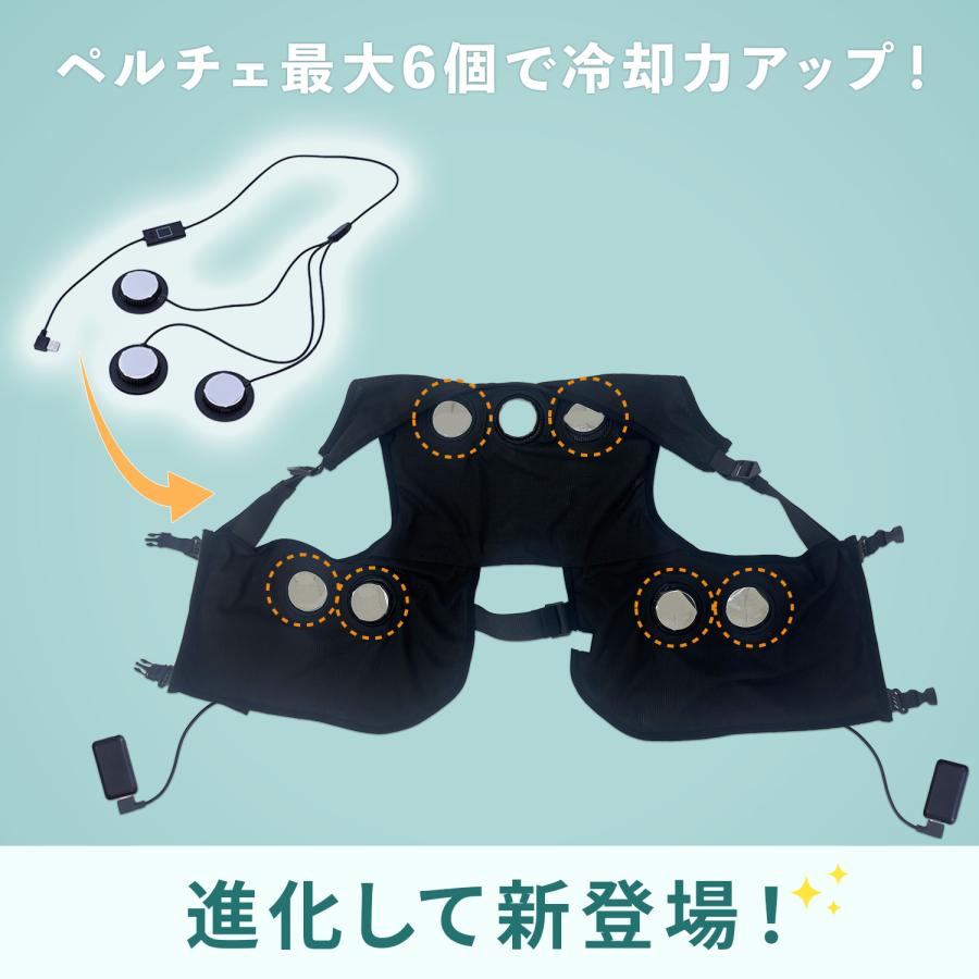 【新品未使用】山善 ペルチェベスト YPLT-3 バッテリー付　熱中症対策 山善（YAMAZEN） ペルチェベスト メッシュ PVF-S3DX 2026年 冷却モード