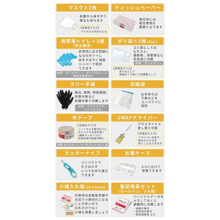 防災グッズ 防災セット 防災士監修 一次避難用 災害対策30点セット 7.5W相当ソーラーパネル付 1人用 非常用 防災リュック バック バッグ YBG-30/YRSB-M75 山善 | 山善 | 10