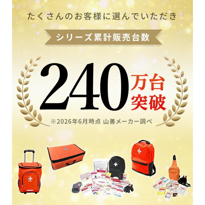 防災グッズ 防災セット 防災士監修 一次避難用 25L 災害対策30点セット 7.5W相当ソーラーパネル付 非常用 防災リュック バック バッグ YBG-30BB/YRSB-M75 山善 | 山善 | 02