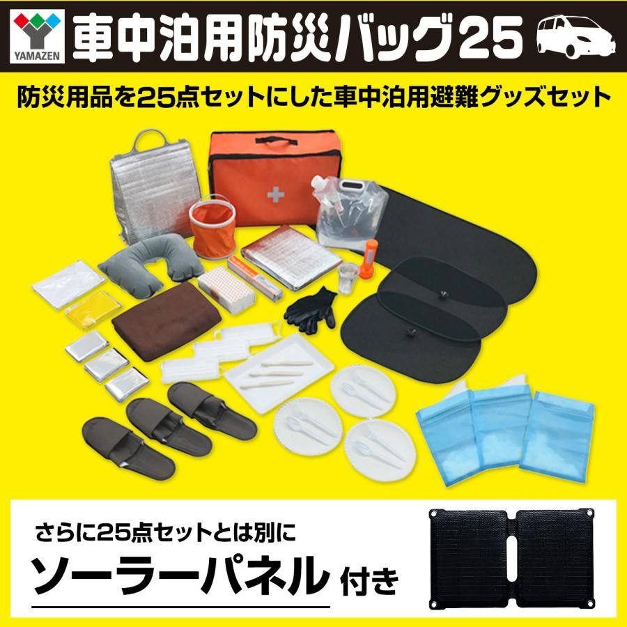山善（YAMAZEN） 防災セット 車載用 車中泊セット 防災グッズ 25点