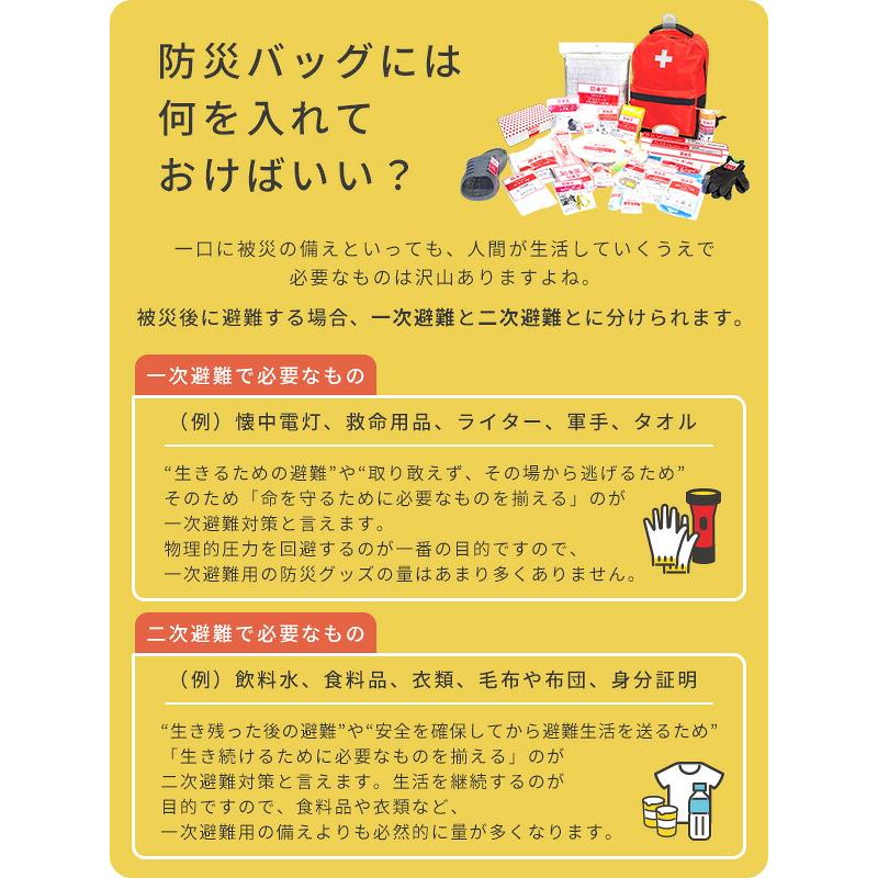 防災グッズ 防災セット 防災士監修 一次避難用 災害対策30点セット 10W相当ソーラーパネル付 1人用 非常用 防災リュック バック バッグ YBG-30/YRSB-M100 山善 | 山善 | 05