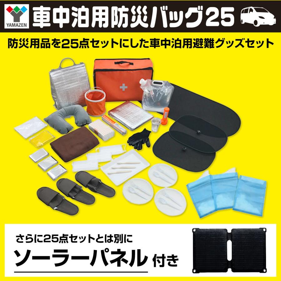 山善（YAMAZEN） 防災セット 車載用 車中泊セット 防災グッズ 25点