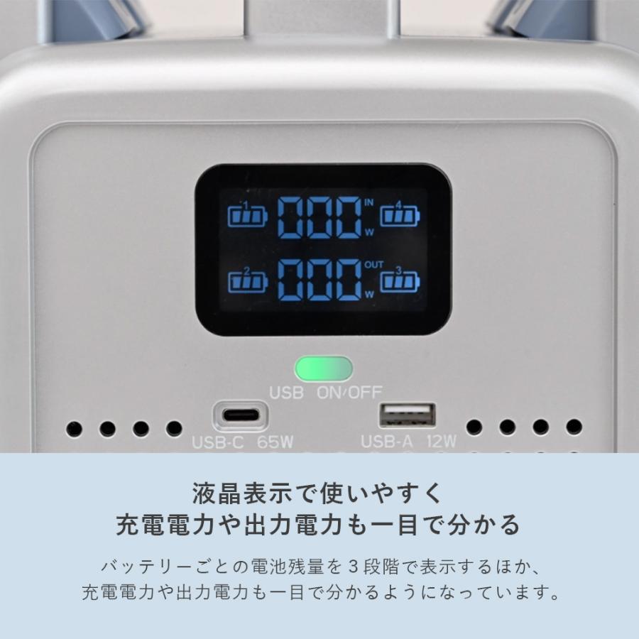 ポータブル電源 ポタ電 モバイルバッテリー リチウムイオン バッテリー 電池パック セット YBS-300E/YBD-5A/YSP-M100 山善 YAMAZEN エレイン ELEINの画像