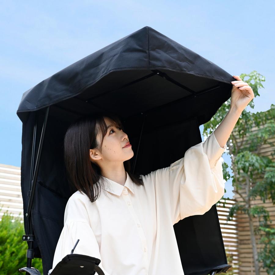 アウトドアチェア 日よけ 屋根 折りたたみ シェード付きチェア SP-210(BK) 山善 チェア 椅子 スポーツ観戦 | 山善 | 14