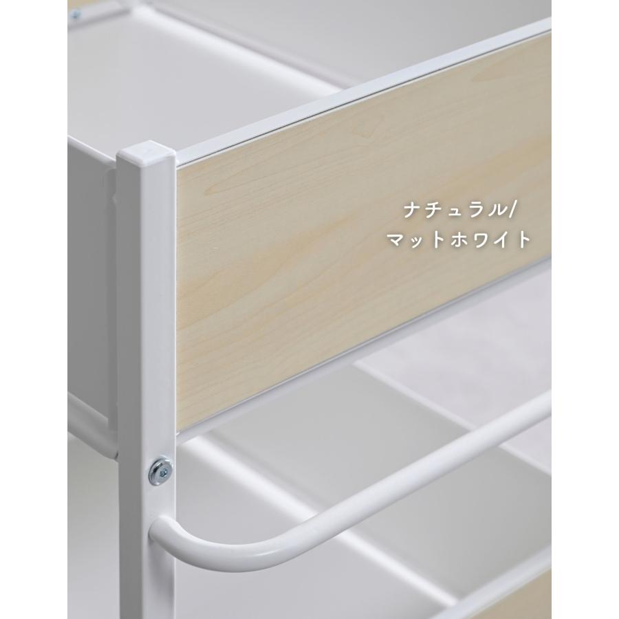 FJ WG BS　収納ワゴン　アイボリー　収納ラック 山善（YAMAZEN） 収納ラック 頑丈 木目パネル 収納ワゴン キャスター