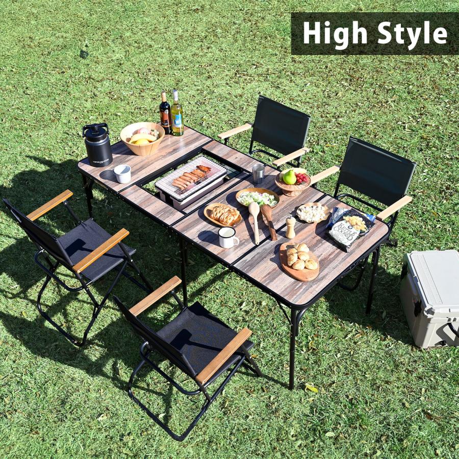 山善（YAMAZEN） アウトドアテーブル バーベキュー 180×80 テーブル