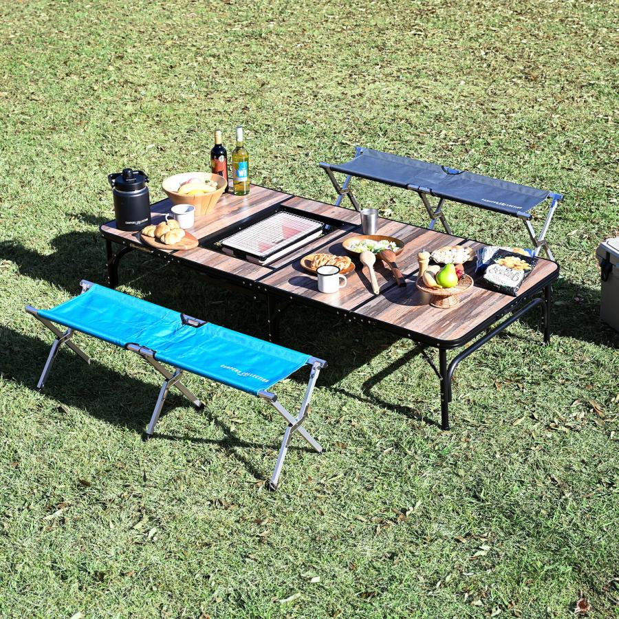 山善（YAMAZEN） アウトドアチェア 2脚セット 折りたたみ ベンチ