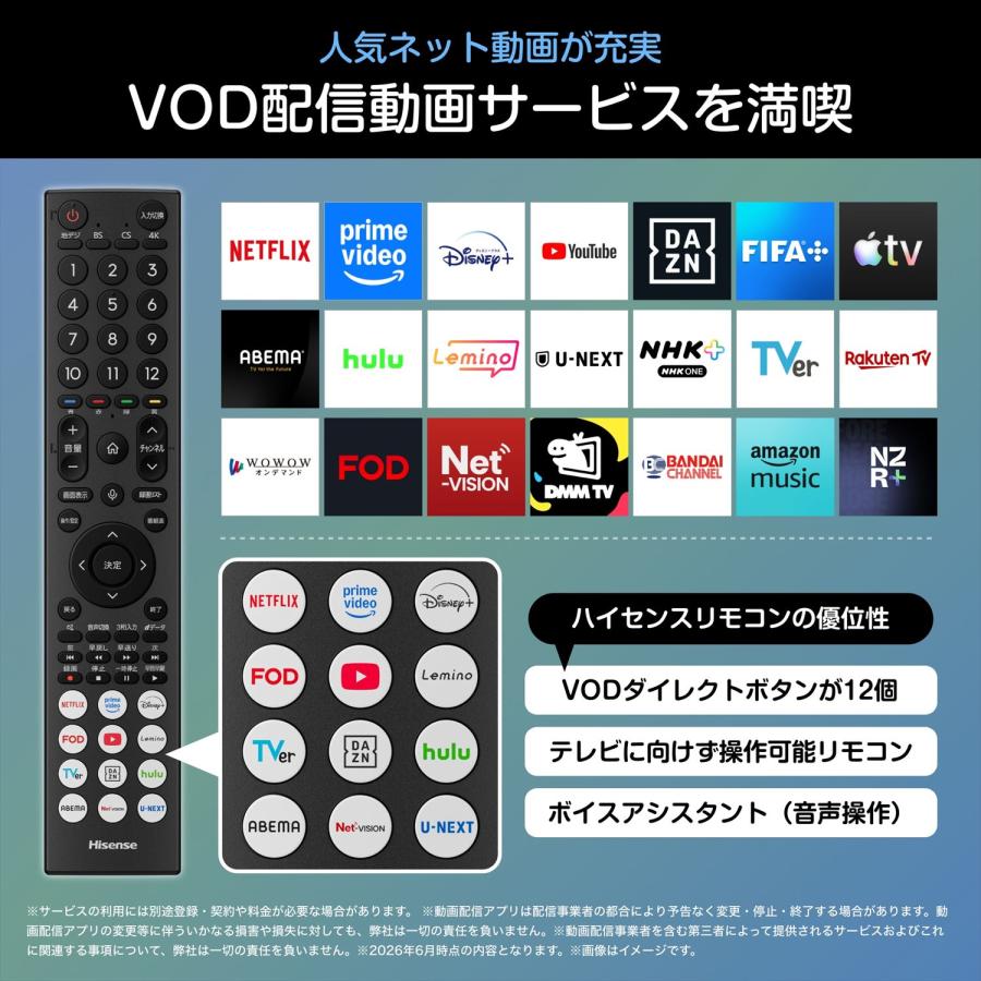 ハイセンス（HISENSE） 液晶テレビ 4Kテレビ スマートテレビ ネット