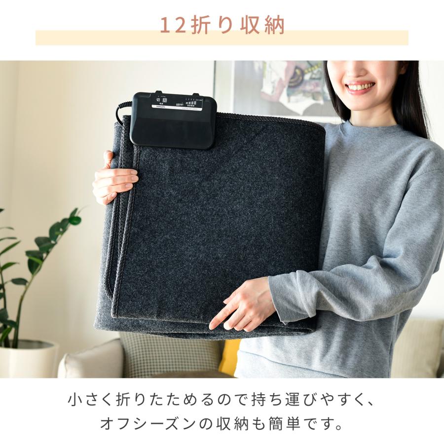 山善 ホットカーペット 本体 ラグセット 1.5畳 電気カーペット ダニ