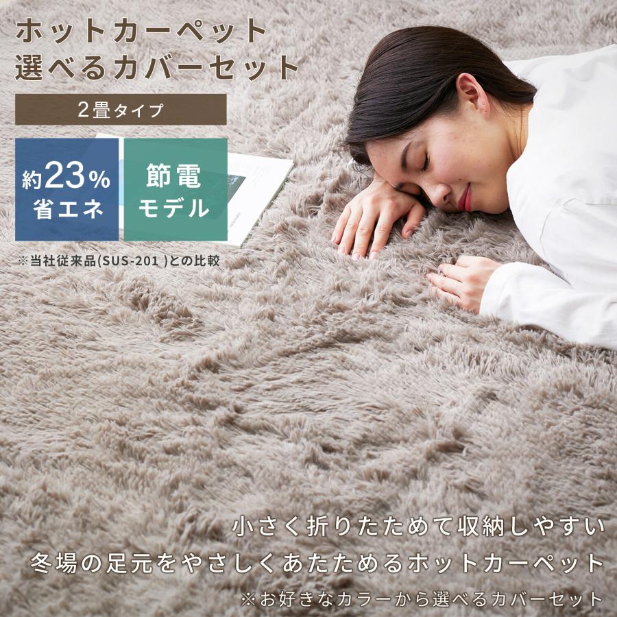 山善（YAMAZEN） ホットカーペット 本体 ラグセット 2畳 電気