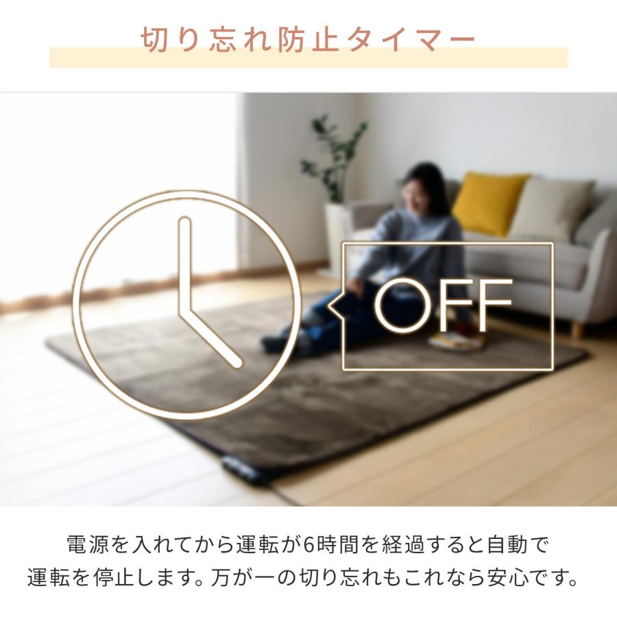 山善 ホットカーペット 本体 ラグセット 2畳 電気カーペット ダニ退治