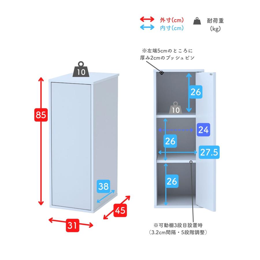 山善（YAMAZEN） ゴミ箱上ラック スリム 扉付き 2点セット : くらしのe