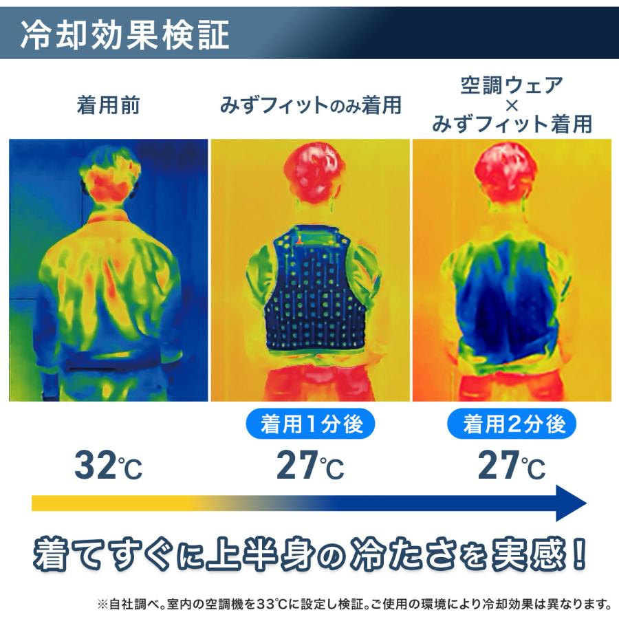 山善（YAMAZEN） 気化熱 水冷式ベスト 冷却ベスト 水だけ ミズフィット