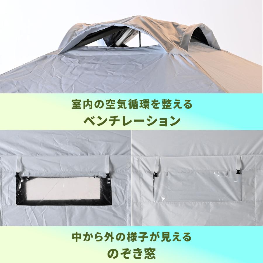 【da】テント中＋空調設備 山善（YAMAZEN） 熱中対策シェルター スポットエアコン2台付き