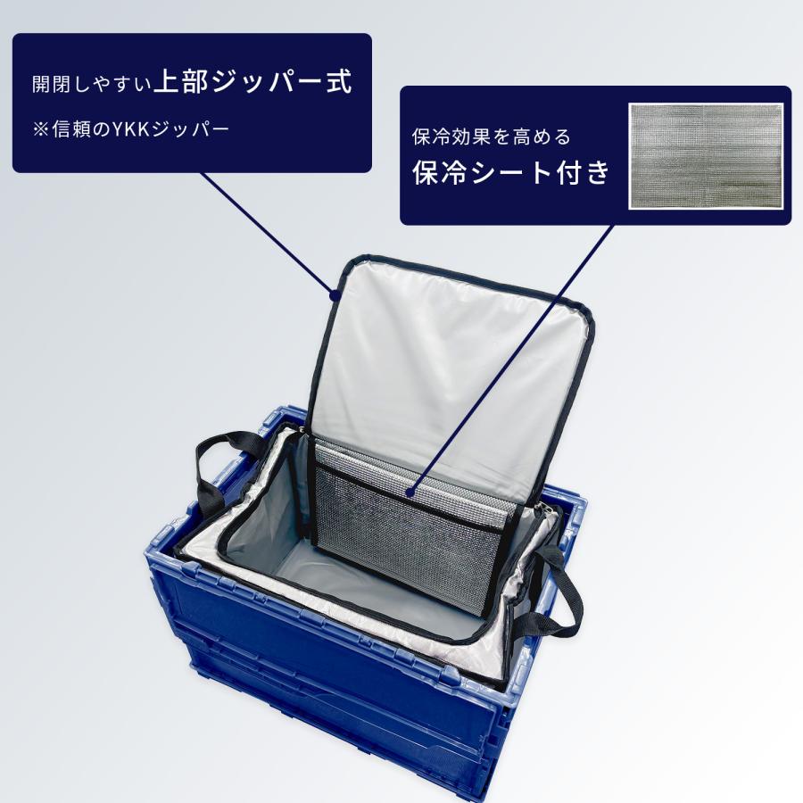 【香取市山之辺】No.B-40 横扉付き 保冷コンテナ 長さ約630cm×幅228cm×高さ247cmくらい 50L折りたたみコンテナにぴったり クーラーバッグ ZERO 40L 保冷バッグ