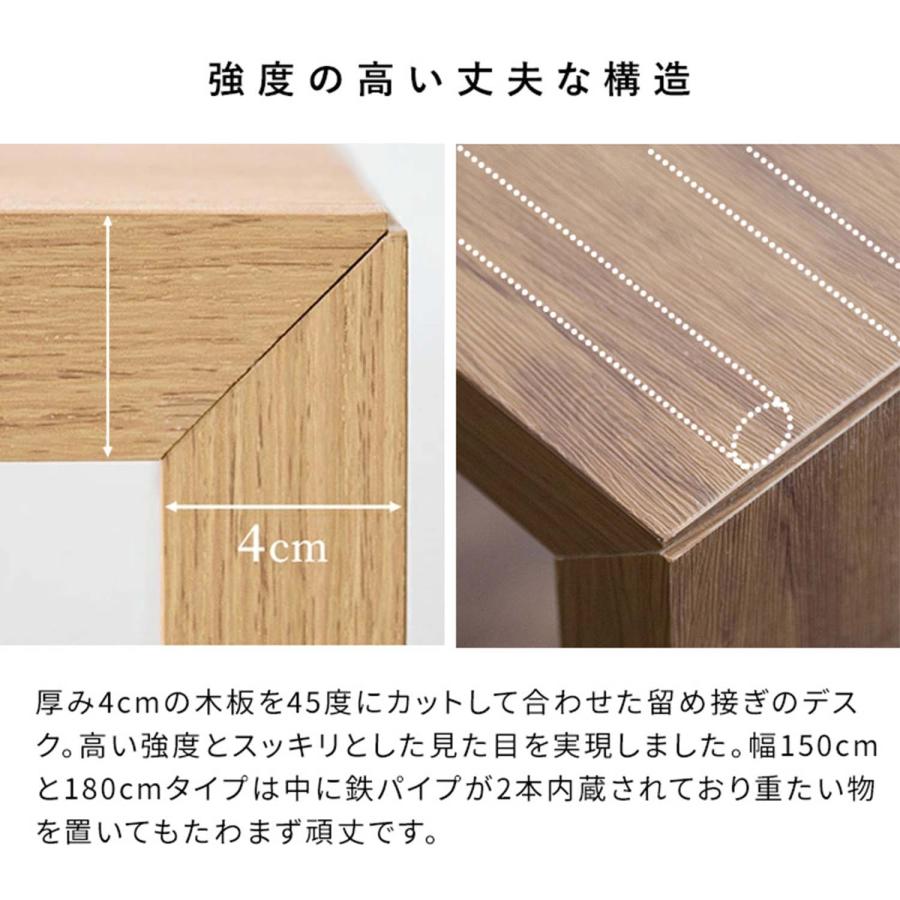 宮武製作所 シンプルデスク 幅180 奥行40 高さ72cm デスク テーブル 机