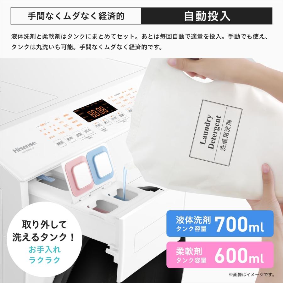 ハイセンス（HISENSE） ドラム式洗濯乾燥機 洗濯10kg 乾燥6kg 液体洗剤