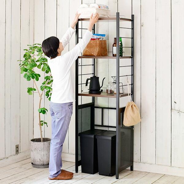 山善（YAMAZEN） ゴミ箱上ラック 組立簡単 幅53.5 奥行40 高さ180 cm