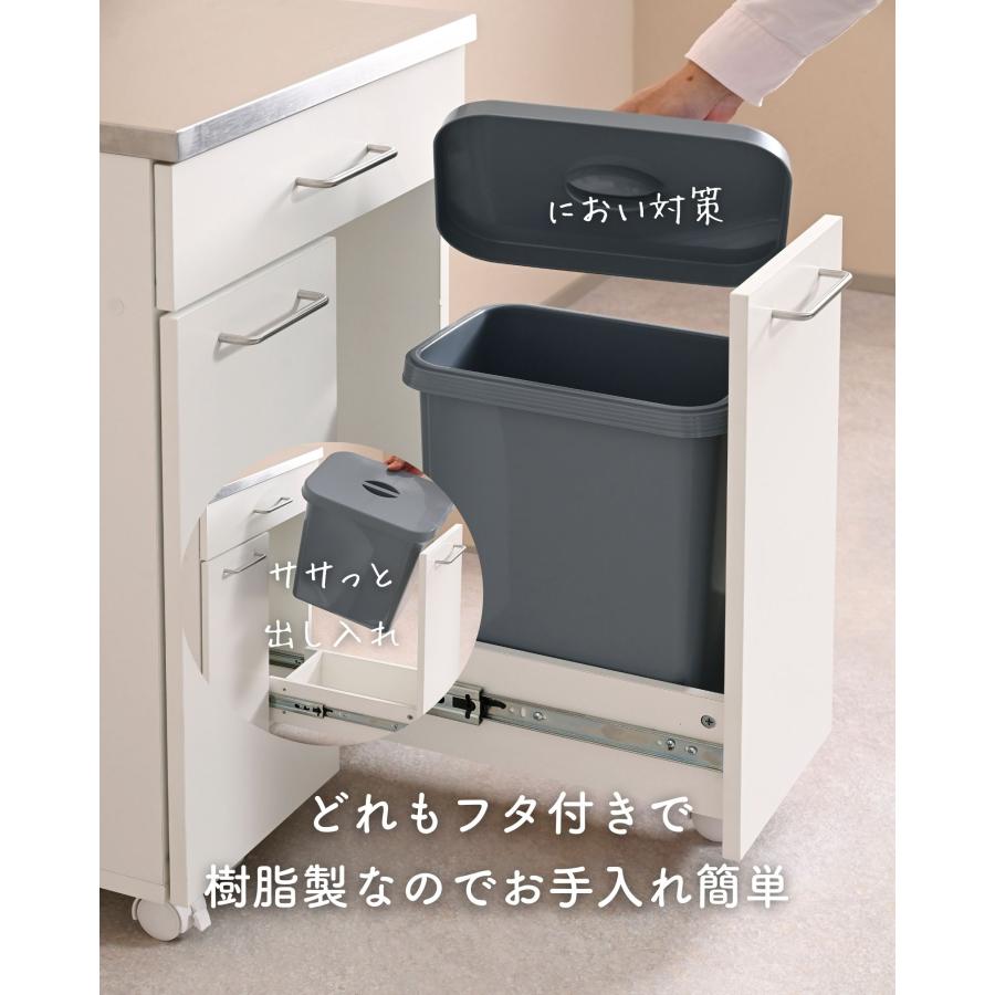 山善（YAMAZEN） ゴミ箱 3分別 キッチンカウンター キャスター付き
