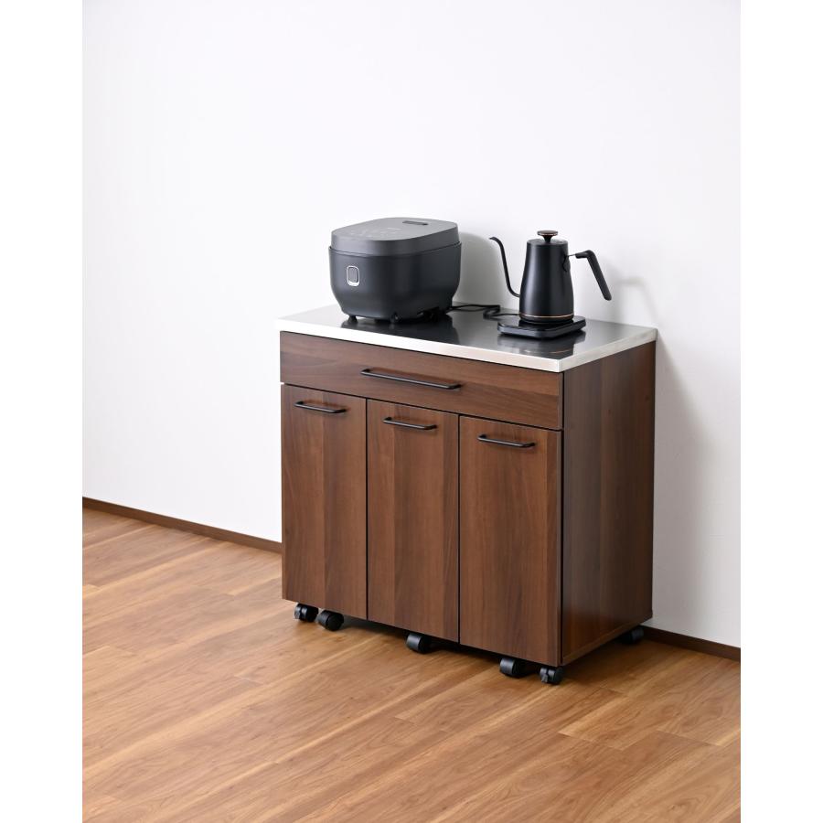 山善（YAMAZEN） ゴミ箱 3分別 キッチンカウンター キャスター付き