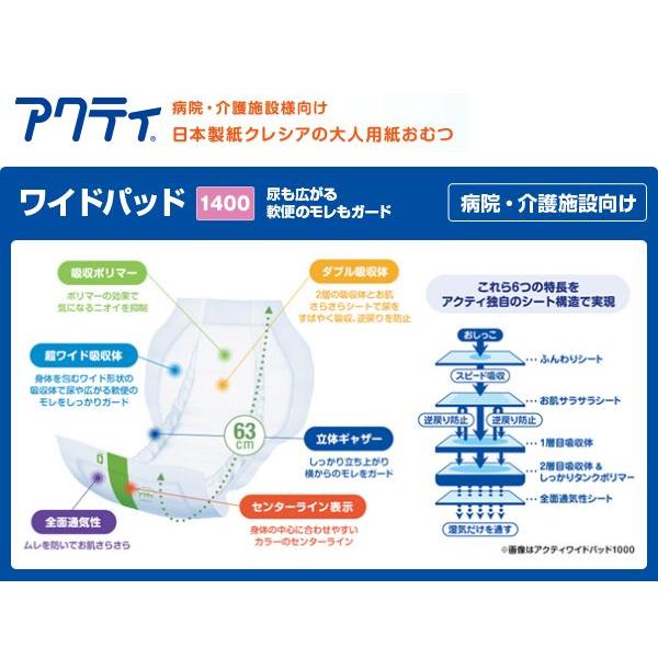 【未使用】8個セット　クレシア　アクティvパッド200 30枚入り　尿取りパッド 日本製紙クレシア アクティ ワイドパッド布感覚通気性500プラス (吸収