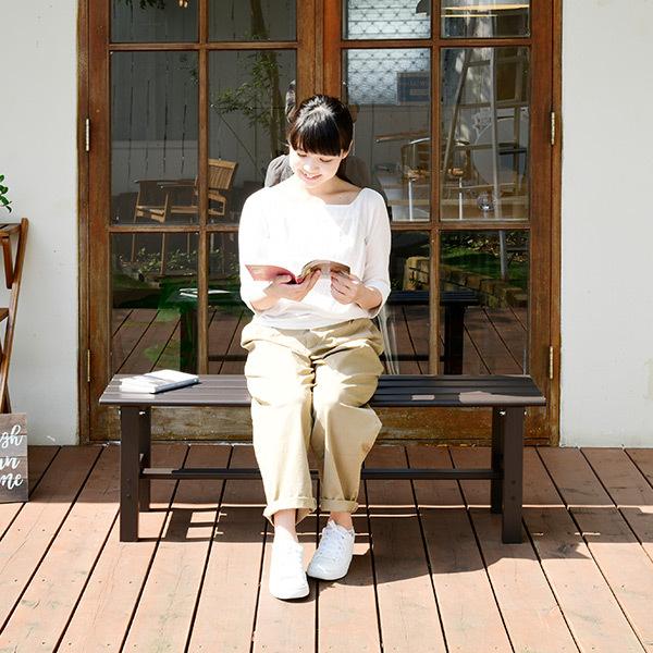 ABT120 アルミ製 ガーデンベンチ 幅120cm 耐候性 軽量 庭・ベランダ 山善（YAMAZEN） 縁台 ガーデンファニチャー アルミ アルミ縁台 ベンチ