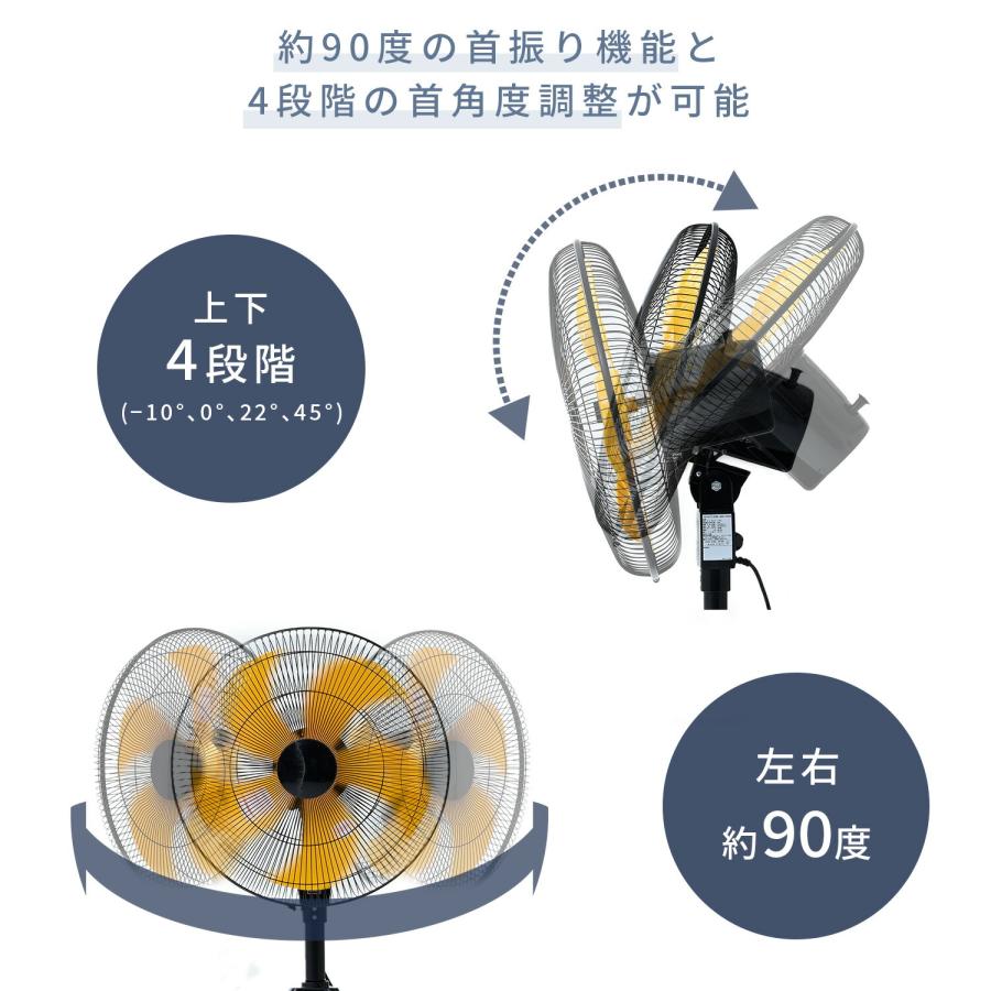 ナカトミ 工場扇 工場用扇風機 45cm OPF-45YB 大風量 三脚折り畳み収納