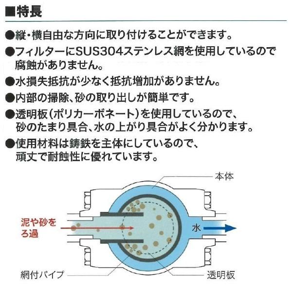 砂取器 20mm 井戸 井戸用砂取り器 井戸用砂取器 ろ過 砂こし器 砂とり器 すなとり 浅井戸ポンプ 井戸ポンプの画像