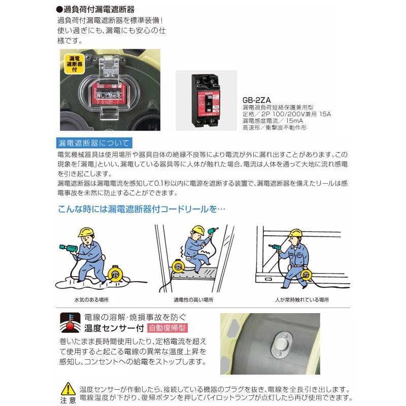 HATAYA（ハタヤ） サンタイガーレインボーリール 100V型 50m 2P接地3 