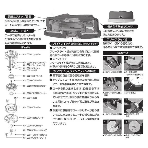 山善（YAMAZEN） タップ式草刈コードホルダー ガッツ らくらく