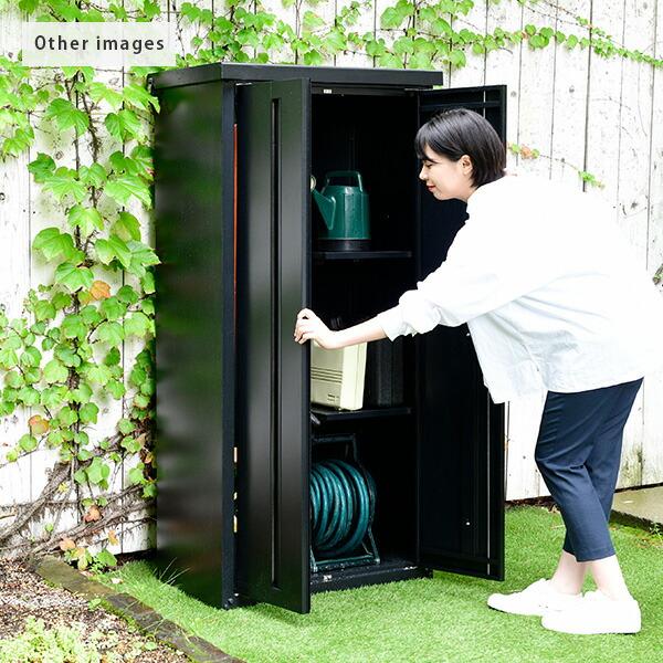 山善（YAMAZEN） 物置 屋外 おしゃれ 大型 (幅79奥行50高さ162) 鍵付き