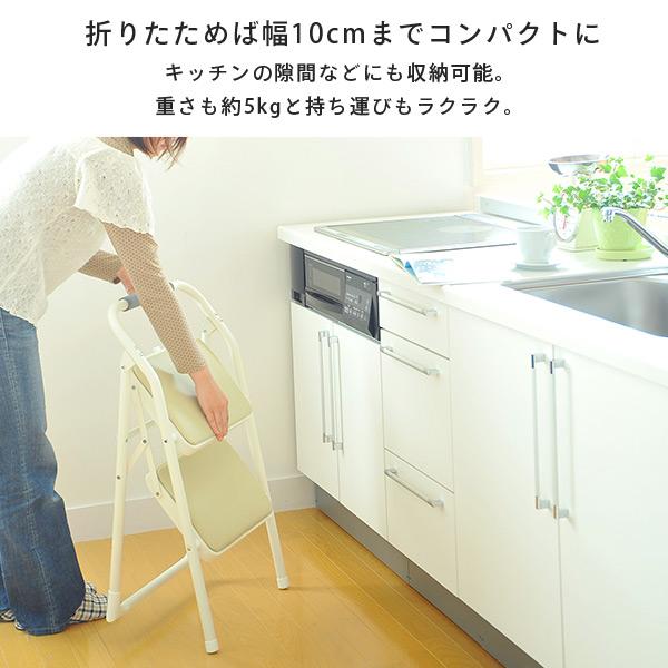 山善（YAMAZEN） 踏み台 折りたたみ 2段 クッション付き WCS-2(IV