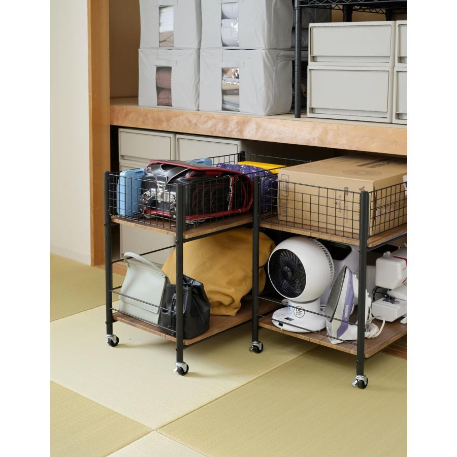 山善（YAMAZEN） 収納ラック ワゴン キャスター付き 奥行75.5 高さ64.5