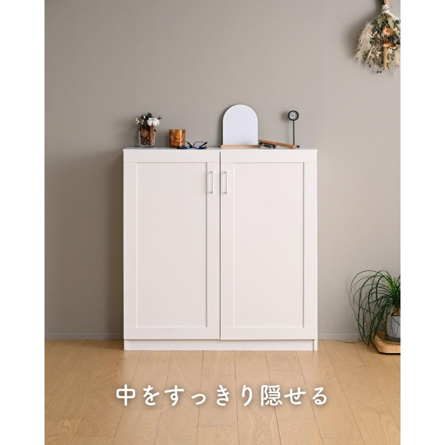山善（YAMAZEN） 本棚 扉付き 大容量 幅90タイプ ブックシェルフ