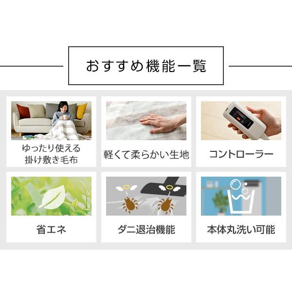 山善（YAMAZEN） 電気毛布 掛け敷き 毛布敷き毛布 188×130cm 丸洗い