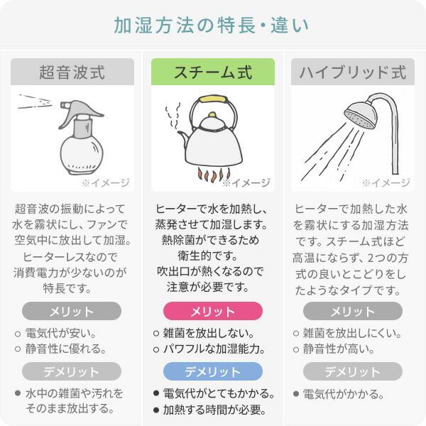 山善（YAMAZEN） 加湿器 スチーム式加湿器 スチーム加湿器 3L 上部給水