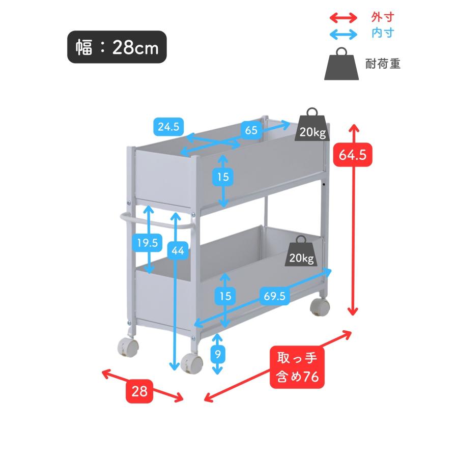 山善（YAMAZEN） 頑丈 収納ラック キャスター付き 奥行き76 高さ64.5