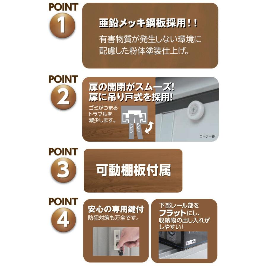 山善（YAMAZEN） 物置 収納庫 屋外 おしゃれ 大型 (幅150奥行75高さ154