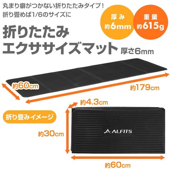 ALINCO（アルインコ） 折りたたみエクササイズマット 179×60 厚さ6mm