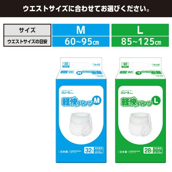 オムツ フリーネ Pro 大人用 紙おむつ 軽快パンツ M(32枚入×4パック) L(28枚入