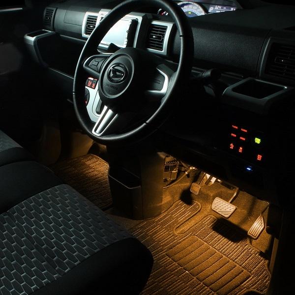 車の足元ライト amon（エーモン） ウェイク(LA700系/LA710系) 専用 LED フットライト