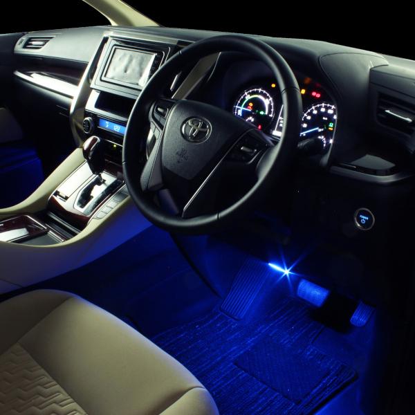 アルファード ヴェルファイア(30系) 専用 LED フットライト 車 フットライトキット【前後席セット】フットランプ カー用品 車内 ライト 車用品 TOYOTA トヨタ_2