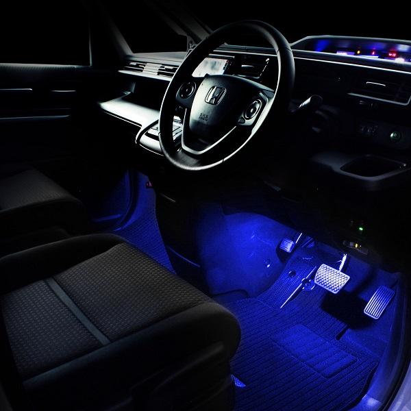 ステップワゴン(RP系) 専用 LED フットライト 車 フットライトキット【前後席セット】フットランプ エーモン カー用品 車内 ライト 車用品 Honda ホンダ_2