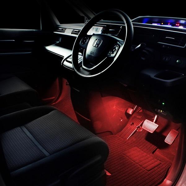 ステップワゴン(RP系) 専用 LED フットライト 車 フットライトキット【前後席セット】フットランプ エーモン カー用品 車内 ライト 車用品 Honda ホンダ_7