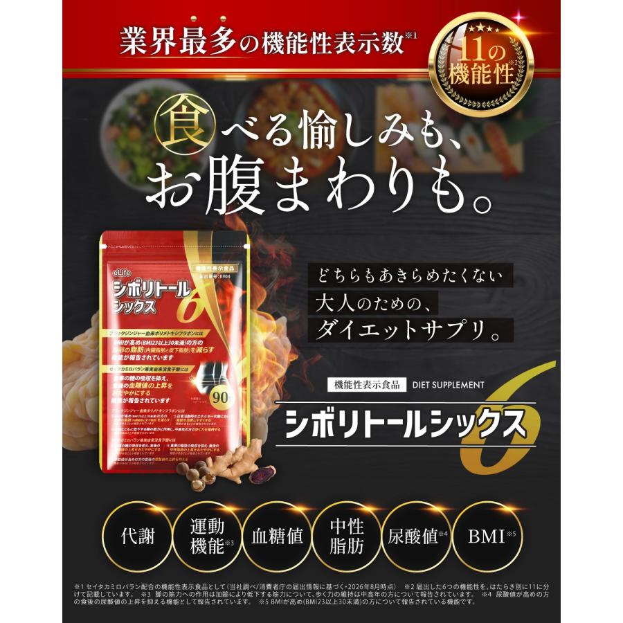 eLife シボリトールシックス ダイエット サプリ 機能性表示食品 内臓
