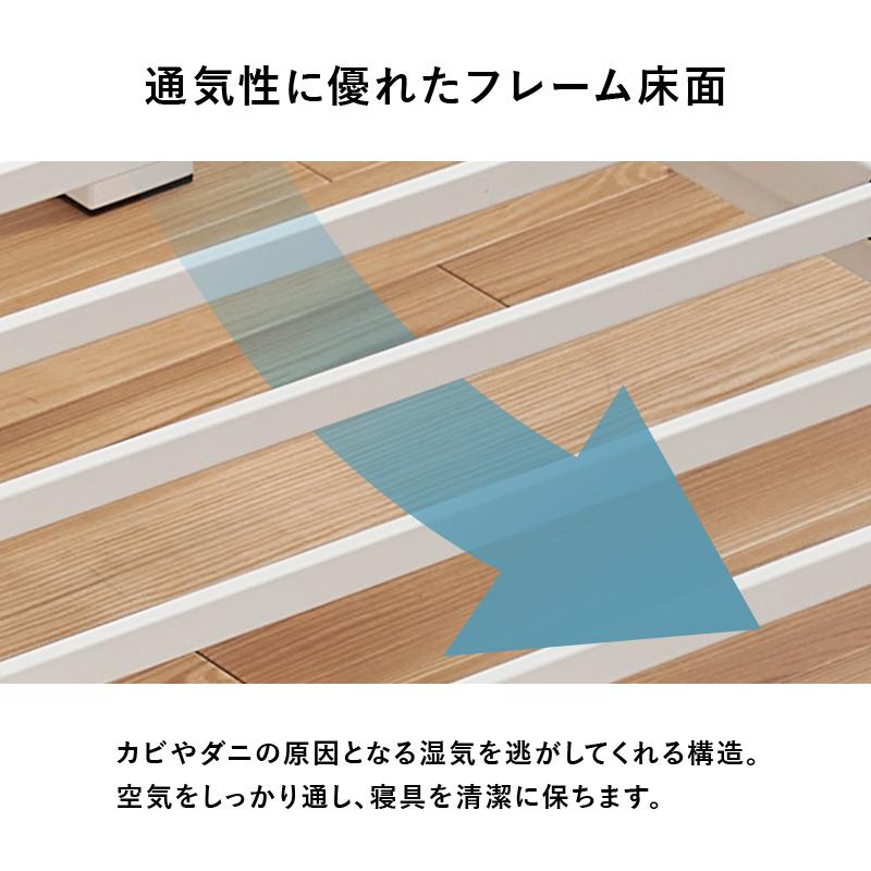 ネジなし組立 シングルベッド ベッドフレーム シングル スチールベッド